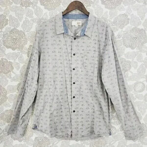 1901 Men's Button down Long sleeve‎ Dress Shirt Mountain All Over Print XXL 9507